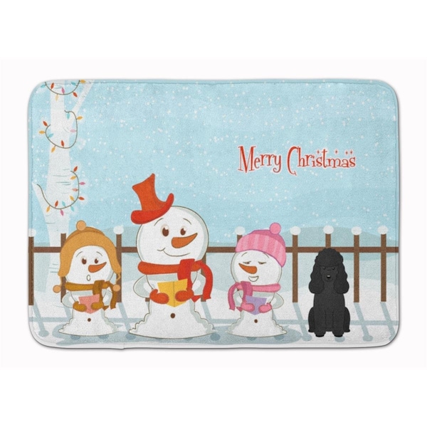 Carolines Treasures Merry Christmas Carolers Poodle Black Machine Washable Memory Foam Mat BB2402RUG - main